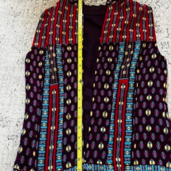 Nanette Lepore Boho Geometric Sleeveless Silk Dress Women's 2 - Picture 7 of 9
